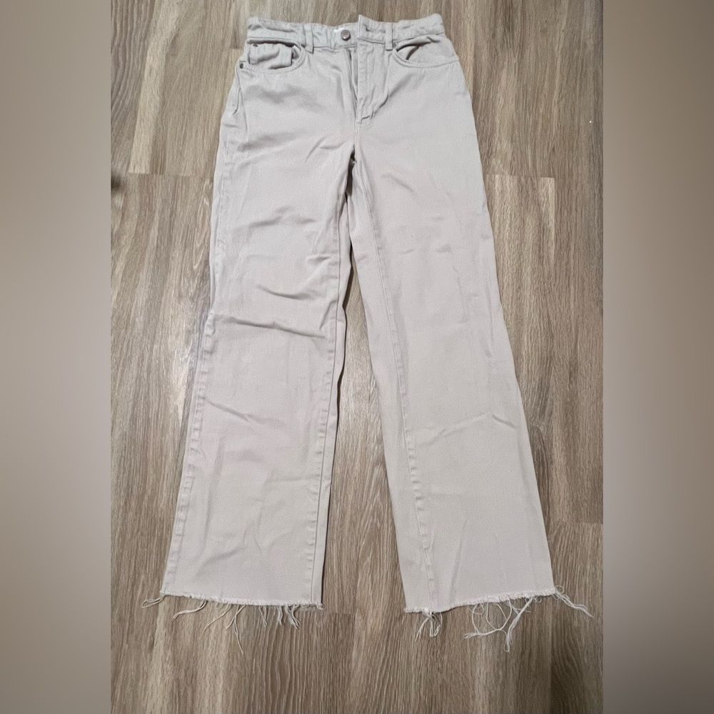 Stradivarius tan long straight jeans